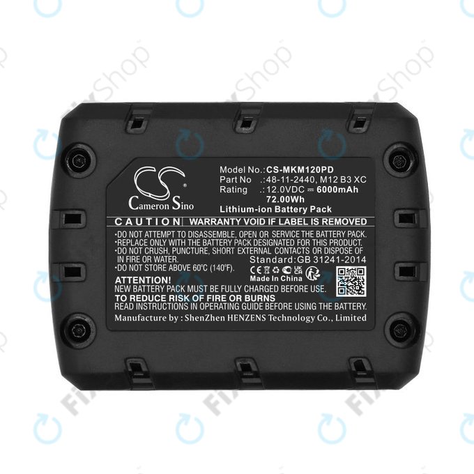 Batterie pour Milwaukee M12 Redlithium XC 4.0, 6000mAh, Li-Ion, 12V, M12 B3 XC, M12 B4 XC, HQ