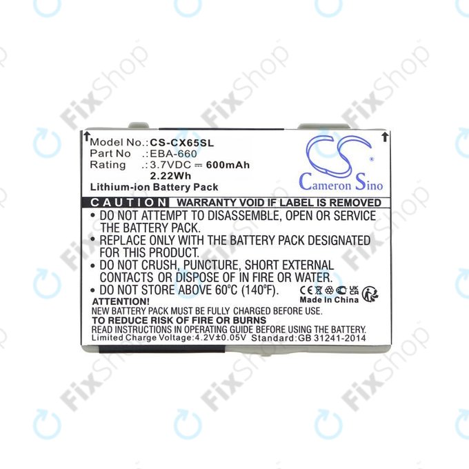 Batterie pour Siemens M8, A31, CS66, SS66, 600mAh, Li-Ion, 3.7V, EBA-660, HQ