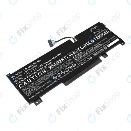 Batterie pour MSI Pulse GL76, Katana GF66, Bravo 15, Crosshair 17, 4600mAh, Li-Pol, 11.4V, BTY-M492, HQ