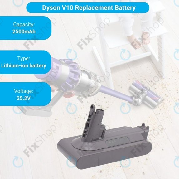 Dyson V10 - Batterie 969352-02, SV12, 206340 Li-Ion 25.2V 2600mAh