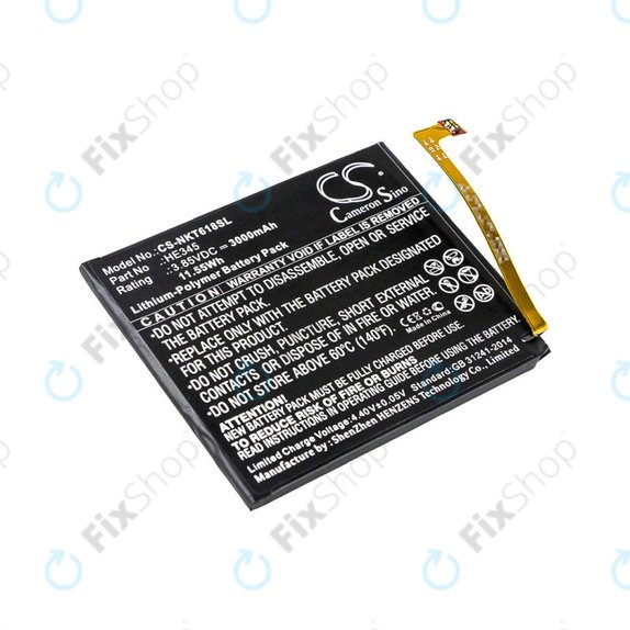 Batterie pour Nokia 6.1, 3000mAh, Li-Pol, 3.85 V, HE345, HQ