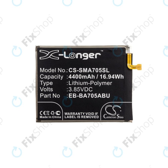 Batterie pour Samsung A70 A705F, 4400mAh, Li-Pol, 3.85 V, EB-BA705ABU, HQ