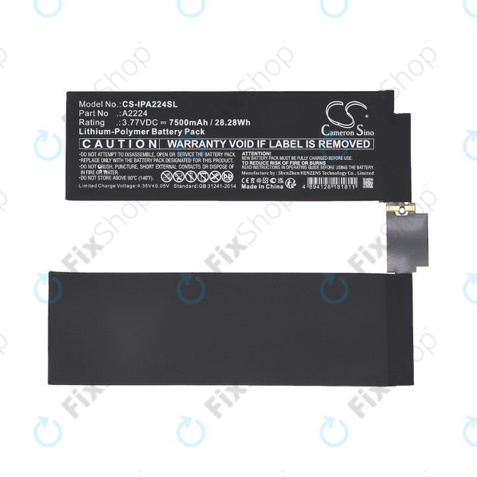 Apple iPad Pro 11.0 (2nd Gen 2020) - Batterie A2224 7500mAh HQ