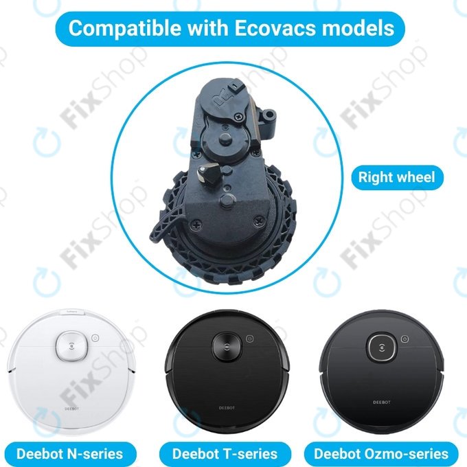 Ecovacs Deebot N-series, T-series, Ozmo-series - Roue avec moteur (droite)