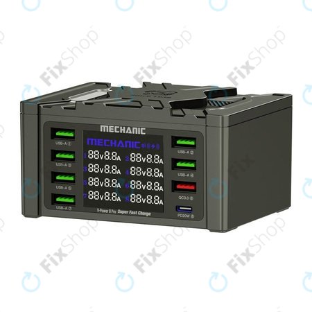 Mechanic V-Power 8 Pro - Station de charge USB avec USB-C, USB 3.0