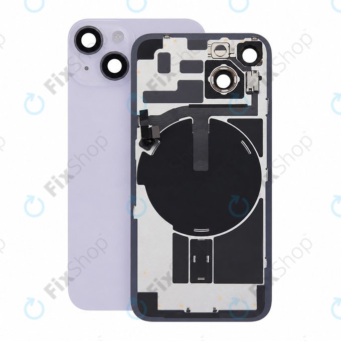 Verre de coque arrière pour iPhone 14, Purple, Pulled A
