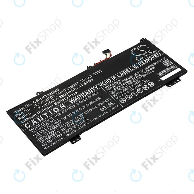 Batterie pour Lenovo Air 14, Flex 6, Ideapad 530, Yoga 530, 5800mAh, Li-Pol, 7.68V, L17C4PB0, HQ