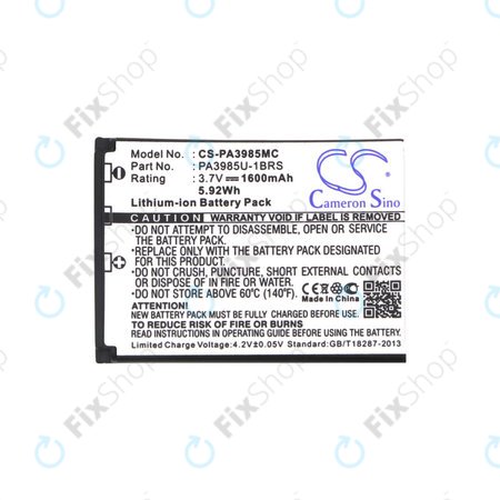 Batterie pour Toshiba Camileo X200, X400, 1600mAh, Li-Ion, 3.7V, PA3985, HQ