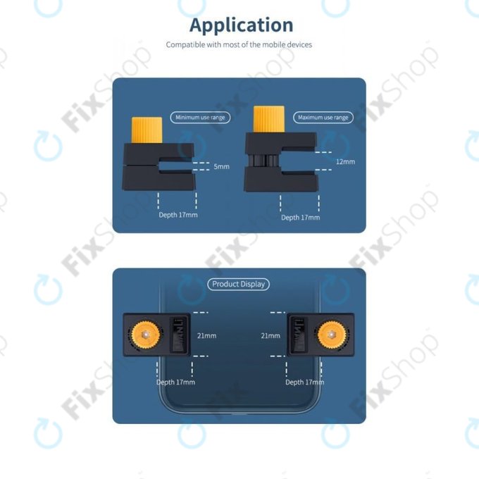 QianLi iClamp 2.0 - Pince en plastique avec remplissage en caoutchouc - Portée 12 mm (4 pièces)