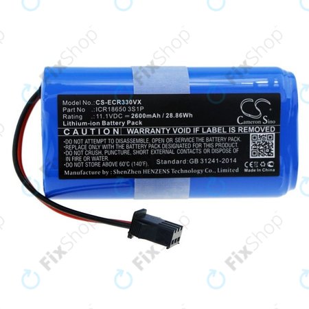 Ecovacs CEN330, CR-series - Batterie ICR18650 3S1P Li-Ion 11.1V 2600mAh HQ