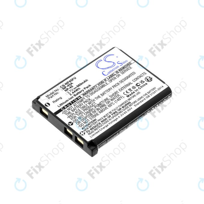 Batterie pour Leica, ALBA, Fujifilm, Avision, Praktica, Medion, 660mAh, Li-ion, 3.7V, NP-45, HQ