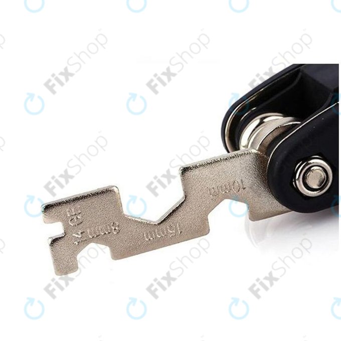 Boîte à outils multifonctionnelle : pompe à air, kit de pneus, clé, pied-de-biche et tournevis 16 en 1.