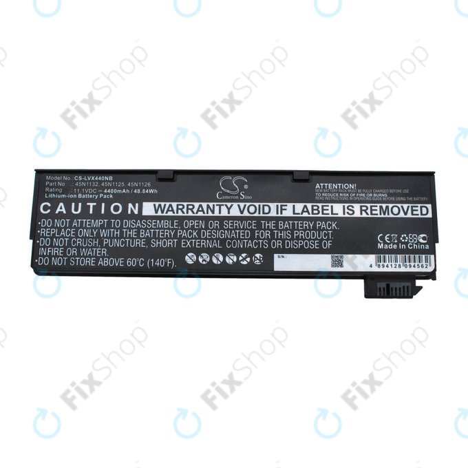 Batterie pour Lenovo ThinkPad X240, X250, X260, S440, T440, T550, T560, 4400mAh, Li-Ion, 11.1V, 45N1132, HQ
