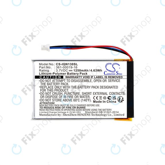 Batterie pour Garmin Nüvi 1300, 1350, 1370, 1390, 1490, 1250mAh, Li-Pol, 3.7V, 361-00019-16, HQ