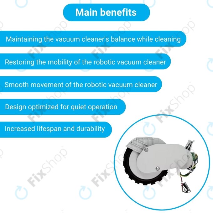 Xiaomi Robot Vacuum X20, S10, Dreame X30, X20, X10 Pro - Roue avec moteur (droite) (Blanc)