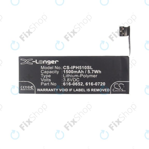 Apple iPhone 5S, 5C - Batterie 616-0652, 616-0720 1500mAh HQ