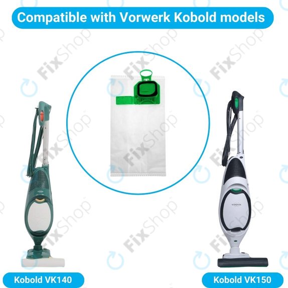 Sac à poussière FP140, 2 pièces pour Vorwerk Kobold VK140, VK150