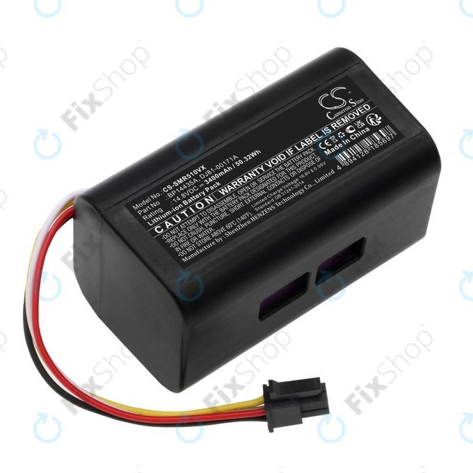 Batterie pour Samsung PowerBot-E, Eureka i5, Midea i5, i9, 3400mAh, Li-Ion, 14.8V, BP14435A, HQ