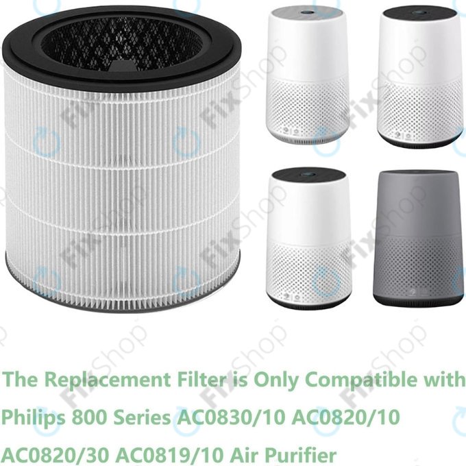 Philips 800-series, AC0830/10, AC0820/10, AC0820/30, AC0819/10 - Filtre HEPA 3-en-1 (Charbon actif)