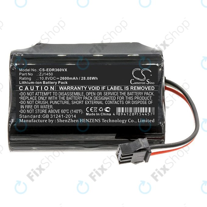 Batterie pour Ecovacs D36, DA60, DA611, DB35, TCR360, 2600mAh, Li-Ion, 10.8V, ZJ1450, HQ