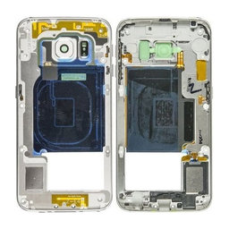 Samsung Galaxy S6 Edge G925F - Cadre central (Blanc) - GH96-08376B Genuine Service Pack