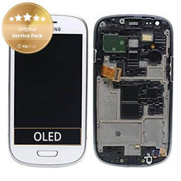 Samsung Galaxy S3 Mini i8190 - Écran LCD + Ecran Tactile + Cadre (Blanc) - GH97-14204A Genuine Service Pack