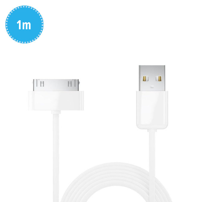30-pin / USB câble, 1 m, compatible avec Apple