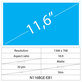 11,6 LCD Fin Mat 30 broches HD