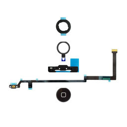 Apple iPad Air - Bouton Home + Câble Flex + Support + Cercle Plastique + Joint (Noir)