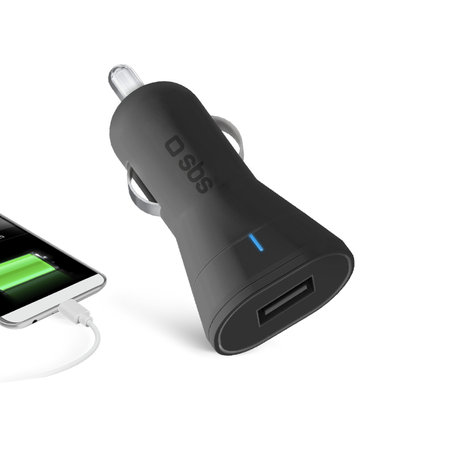 SBS - Chargeur de voiture USB, 1A, noir