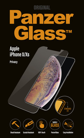 PanzerGlass - Verre Trempé Privacy Standard Fit pour iPhone X, XS et 11 Pro, transparent