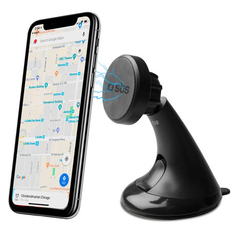 SBS - Support Magnétique Universel pour Voiture avec Ventouse, noir