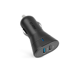 SBS - Chargeur de voiture 2x USB, 2,4A, noir