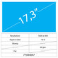 17,3 LCD gras Brillant 40 broches HD+