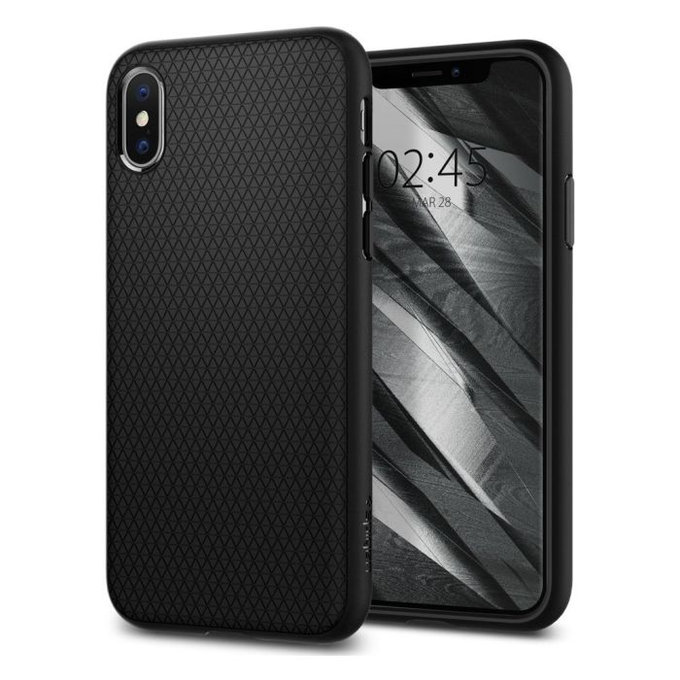 Spigen - Étui Liquid Air pour iPhone X ét XS, noir