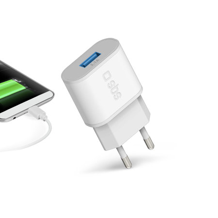 SBS - Adaptateur de charge USB 10W, blanc