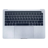 Apple MacBook Pro 13" A1706 (Fin 2016 - Mi 2017) - Cadre clavier supérieur + clavier US + microphone + trackpad + haut-parleurs (Argent)