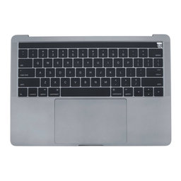 Apple MacBook Pro 13" A1706 (Fin 2016 - Mi 2017) - Cadre clavier supérieur + clavier US + microphone + trackpad + haut-parleurs (gris sidéral)