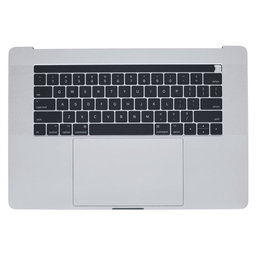 Apple MacBook Pro 15" A1707 (Fin 2016 - Mi 2017) - Cadre clavier supérieur + clavier US + microphone + trackpad + haut-parleurs (Argent)