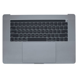 Apple MacBook Pro 15" A1707 (Fin 2016 - Mi 2017) - Cadre clavier supérieur + clavier US + microphone + trackpad + haut-parleurs (gris sidéral)