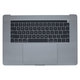 Apple MacBook Pro 15" A1707 (Fin 2016 - Mi 2017) - Cadre clavier supérieur + clavier US + microphone + trackpad + haut-parleurs (gris sidéral)