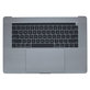 Apple MacBook Pro 15" A1707 (Fin 2016 - Mi 2017) - Cadre clavier supérieur + clavier US + microphone + trackpad + haut-parleurs (gris sidéral)