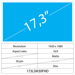 17,3 LCD Fin Mat 30 broches FHD