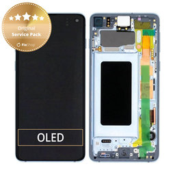 Samsung Galaxy S10 G973F - Écran LCD + Écran Tactile + Cadre (Bleu Prisme) - GH82-18850C, GH82-18835C Genuine Service Pack