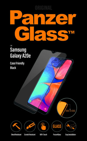 PanzerGlass - Compatible avec les coques en verre trempé pour Samsung Galaxy A10e et A20e, noir