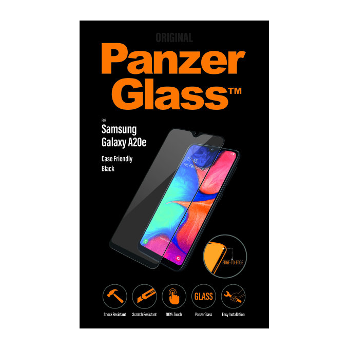 PanzerGlass - Compatible avec les coques en verre trempé pour Samsung Galaxy A10e et A20e, noir