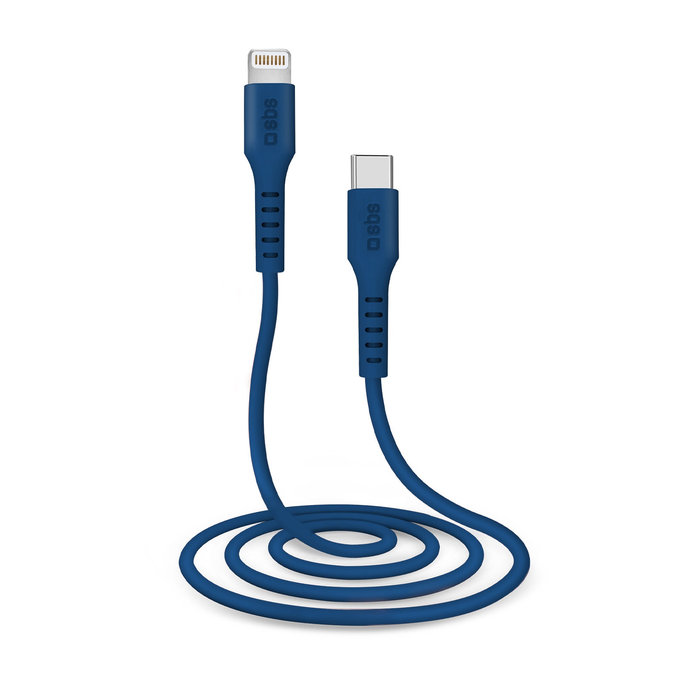 SBS - Câble Lightning / USB-C (1m), bleu
