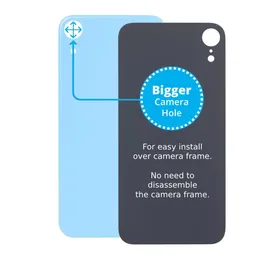 Apple iPhone XR - Verre du boîtier arrière avec plus grand trou pour l'appareil photo (bleu)