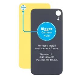 Apple iPhone XR - Verre du boîtier arrière avec plus grand trou pour l'appareil photo (jaune)