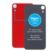 Apple iPhone XR - Verre du boîtier arrière avec plus grand trou pour la caméra (rouge)